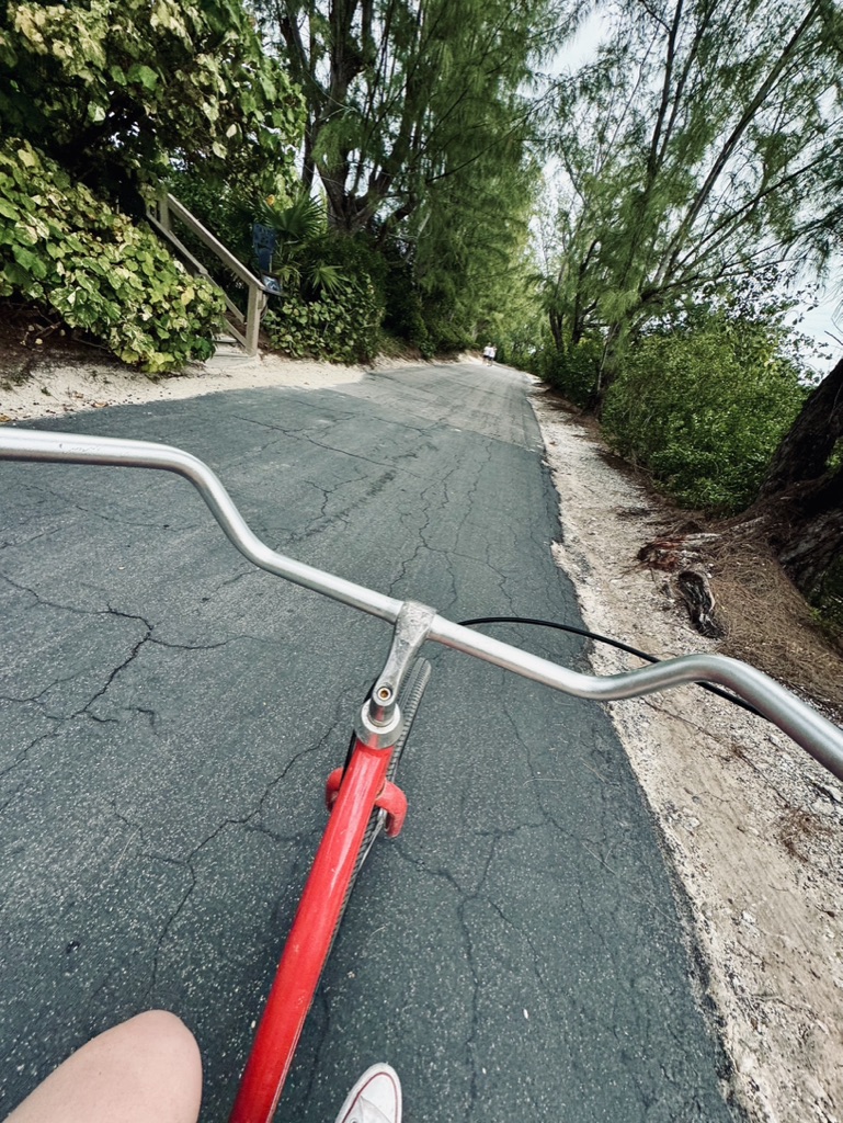 Bike on bike path at castaway cay.