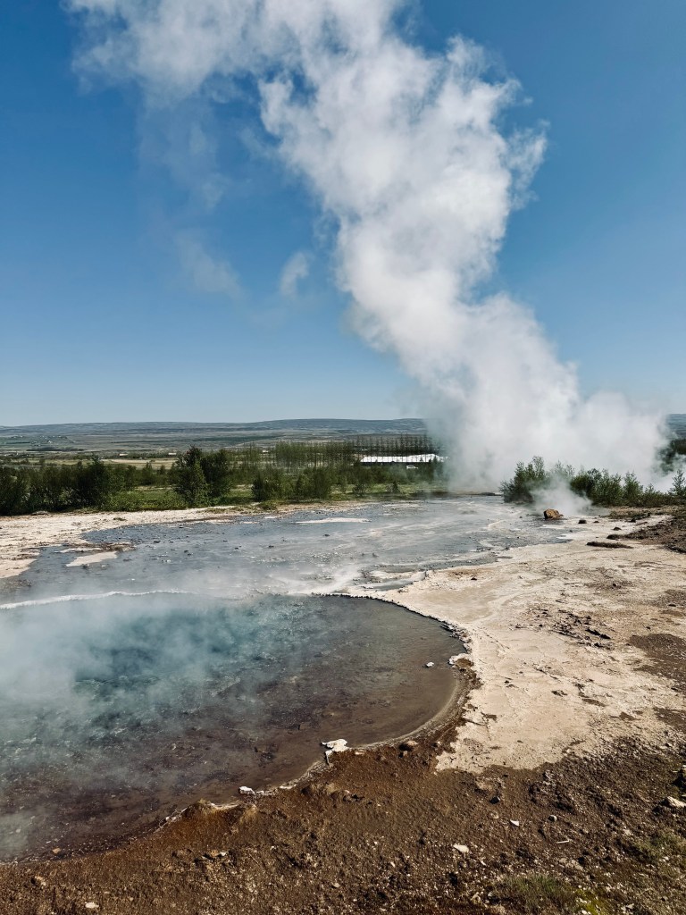 Bubbling hot pools at Geysir Geothermal Area, Iceland