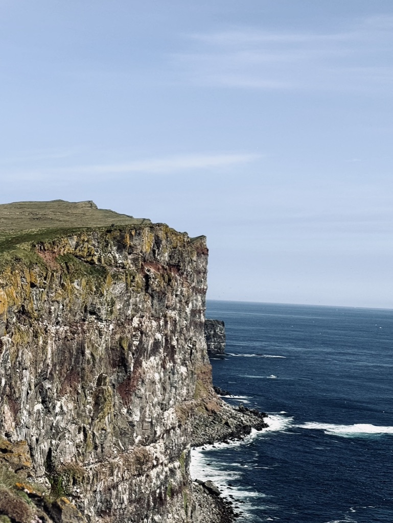 Stunning views of Puffin Cliffs in Westfjords, Iceland