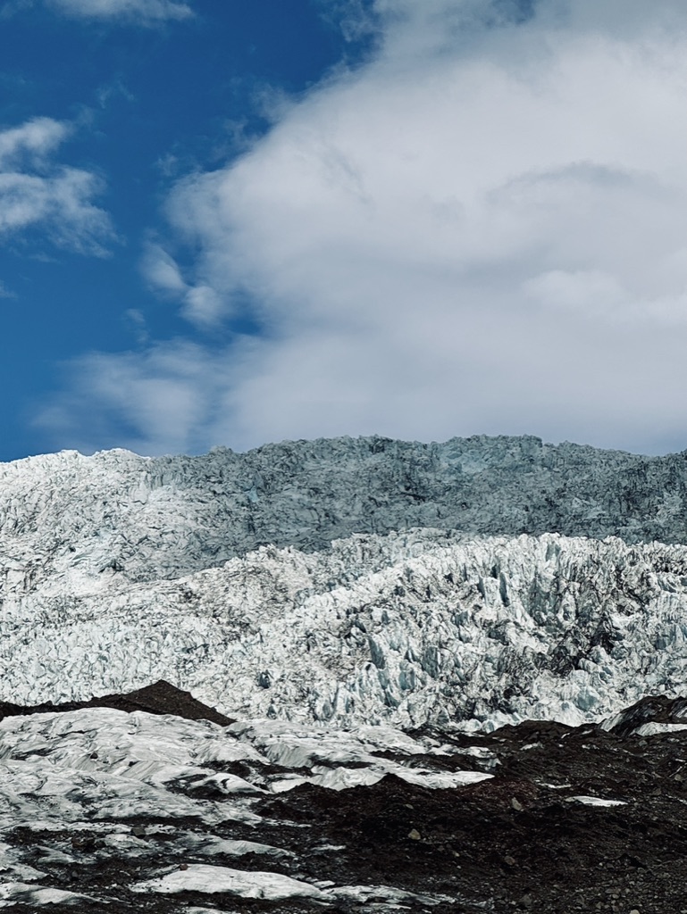 Stunning glacier with blue skies at Skaftafell Glacier, Iceland