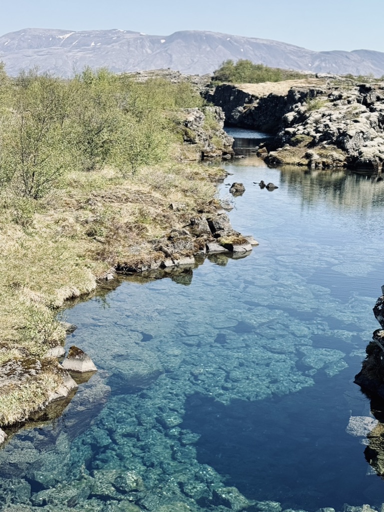 Crystal Clear water at Thingvellir National Park, Iceland.