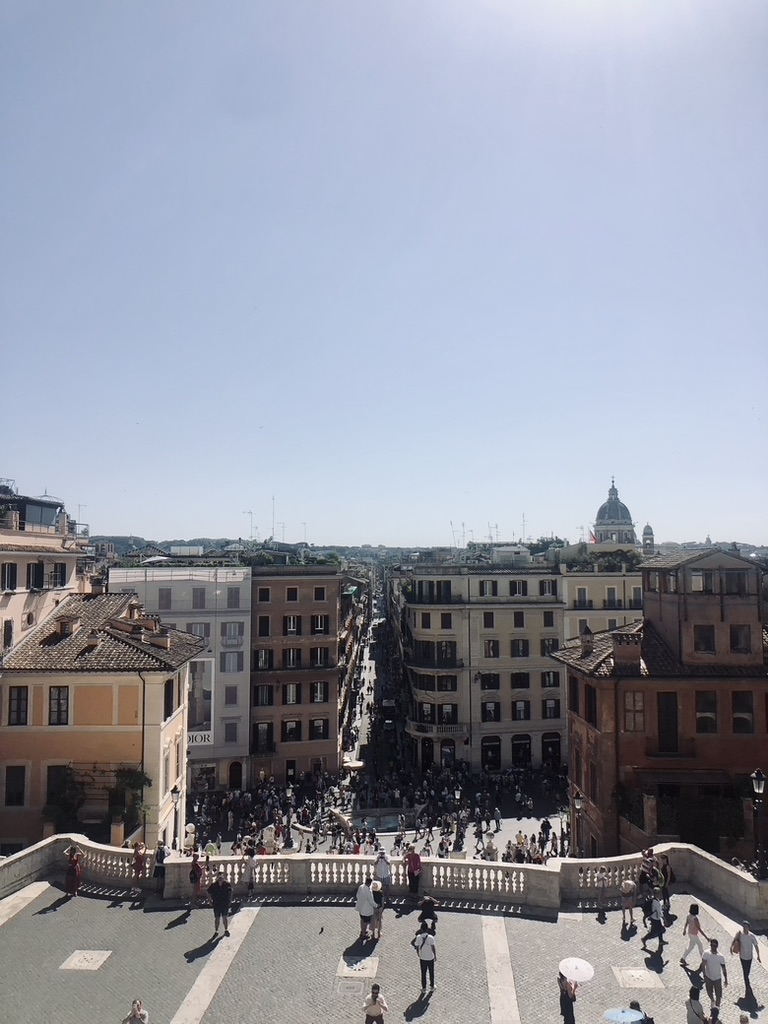 View of the city from the top of Spanish Steps, Rome