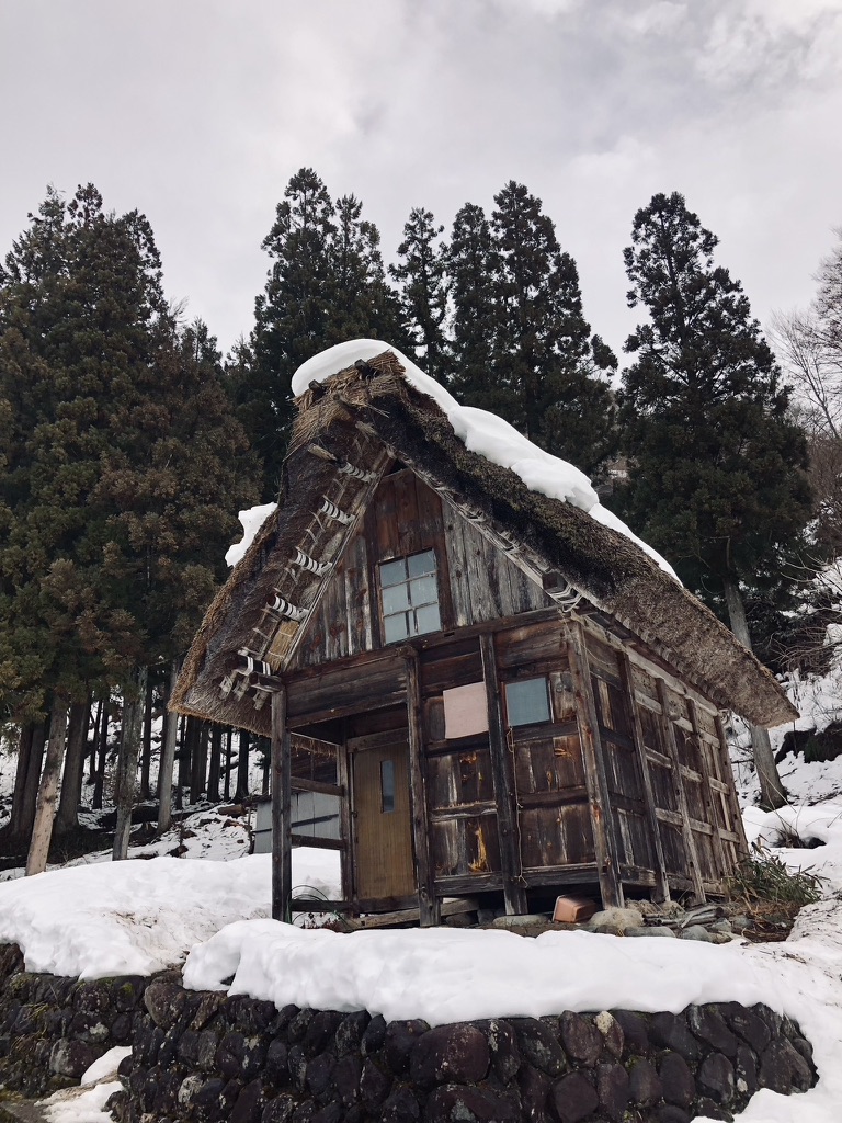 Traditional Japanese building in winter in Shirakawago Village, Japan