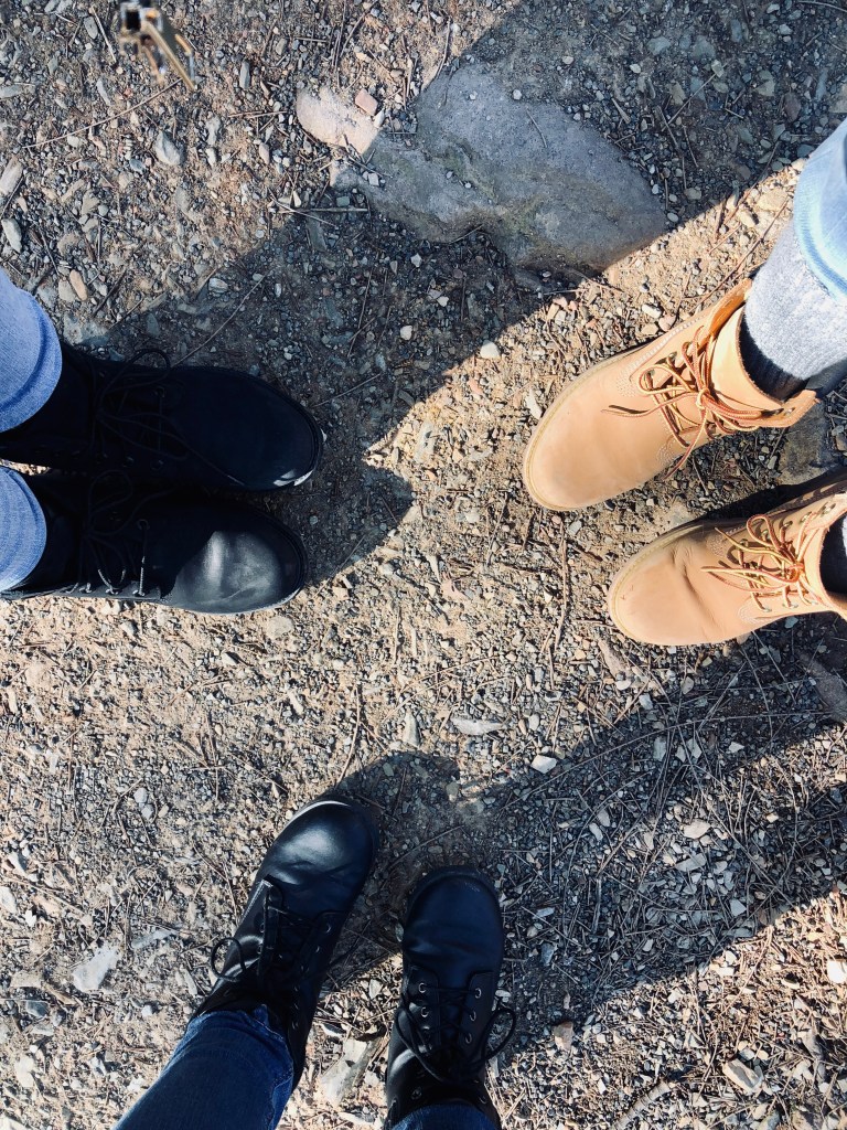 Three pairs of boots at Launceston, Tasmania