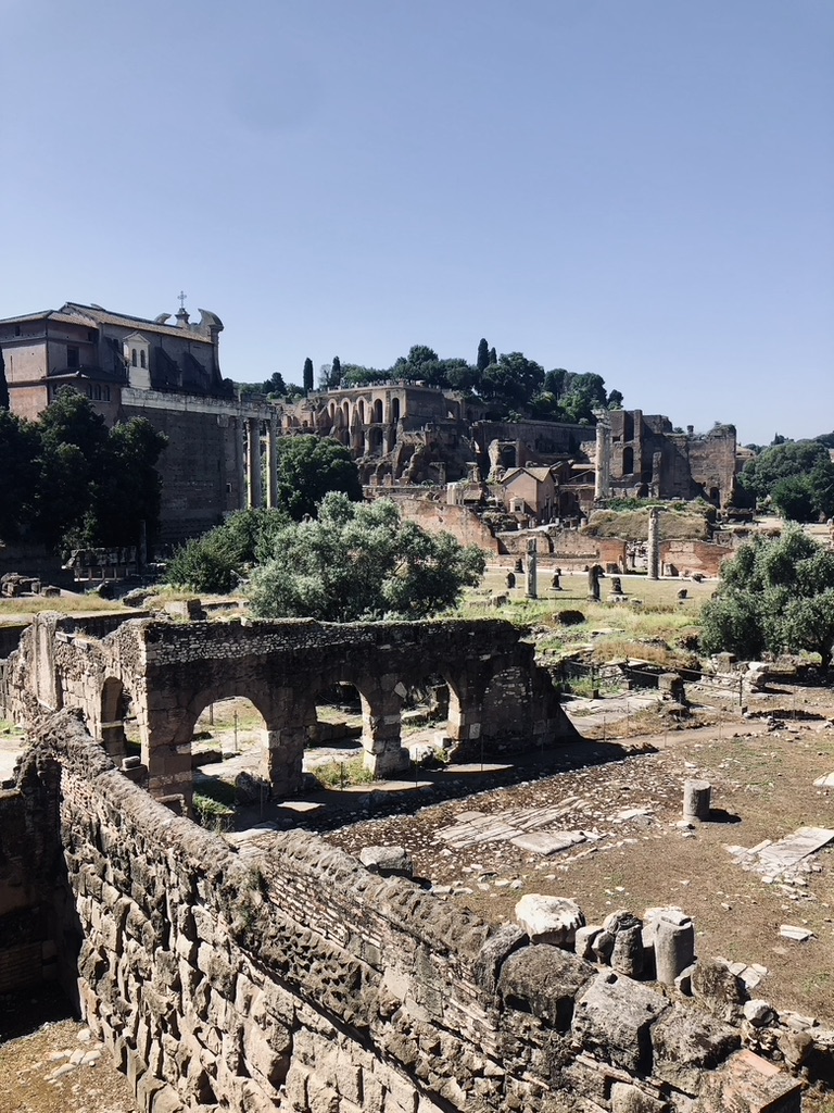 Old ruins at Roman Forum in Rome, Italy