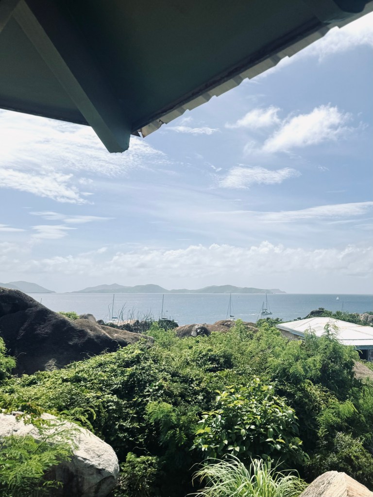 View of the ocean from the top of The Baths Virgin Gorda