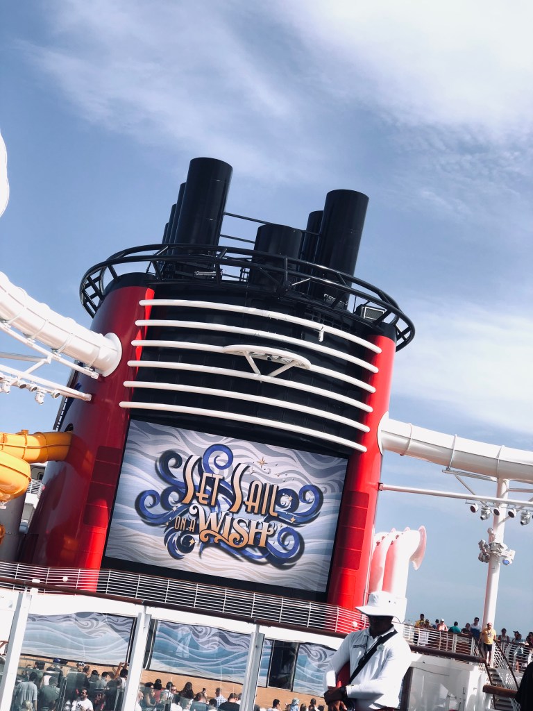 Disney Wish funnel with Set Sail on a Wish logo on the Funnel Vision screen