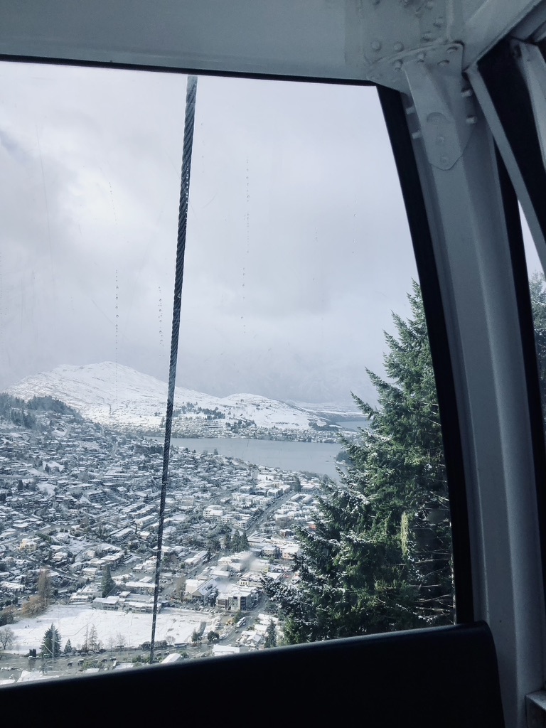 Cable car on the way up to the observation deck in Queenstown, New Zealand