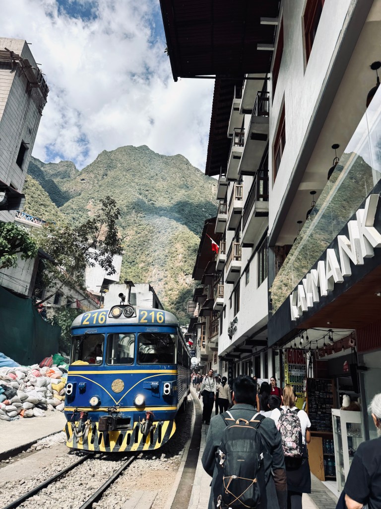 Peru rail train ready to go back to Cusco in Aguas Calientes, Peru