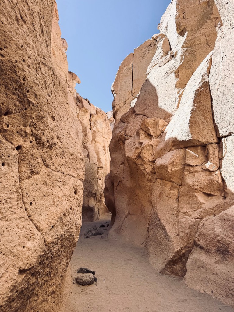 Canyon with narrow walkway in Arequipa, Peru