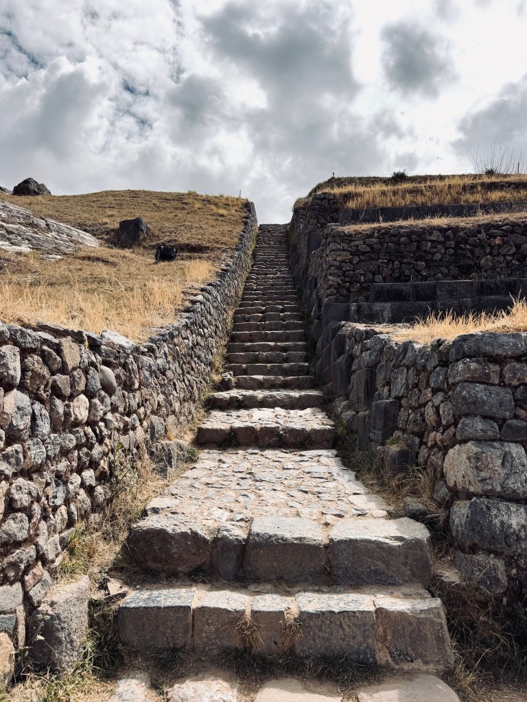 Stone staircase ruins in sacsayhuamán in Cusco, Peru