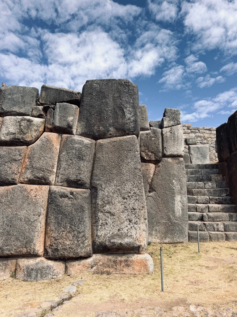 Old stone ruins and steps in sacsayhuamán in Cusco, Peru