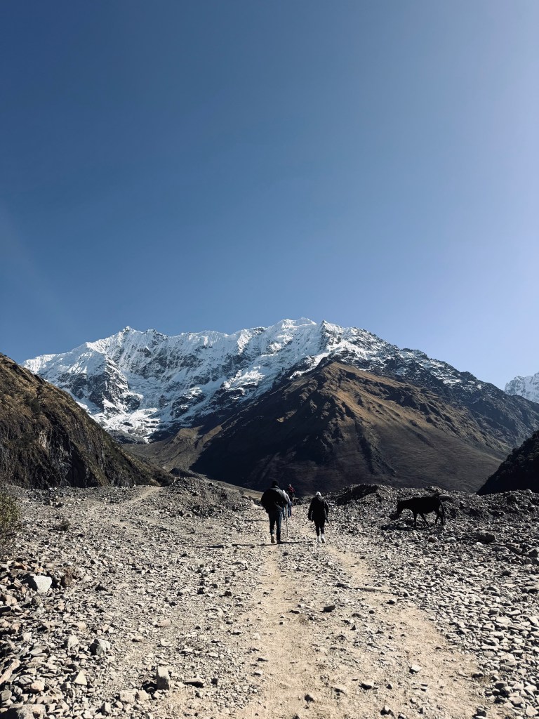 Snow covered mountains on the trail to Humantay Lake, Peru