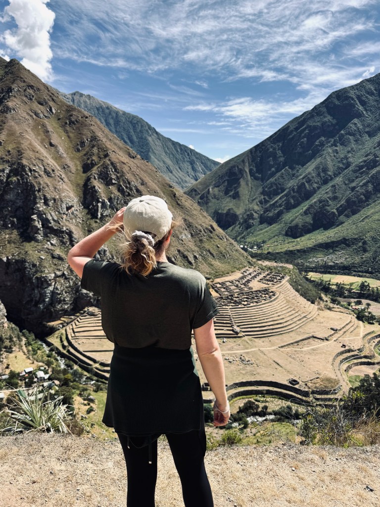 Girl looking out at the mountains on the Inca Trail, Peru