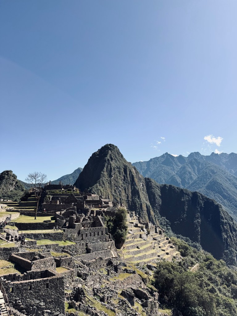Iconic view of Machu Picchu city ruins on the Inca Trail in Peru