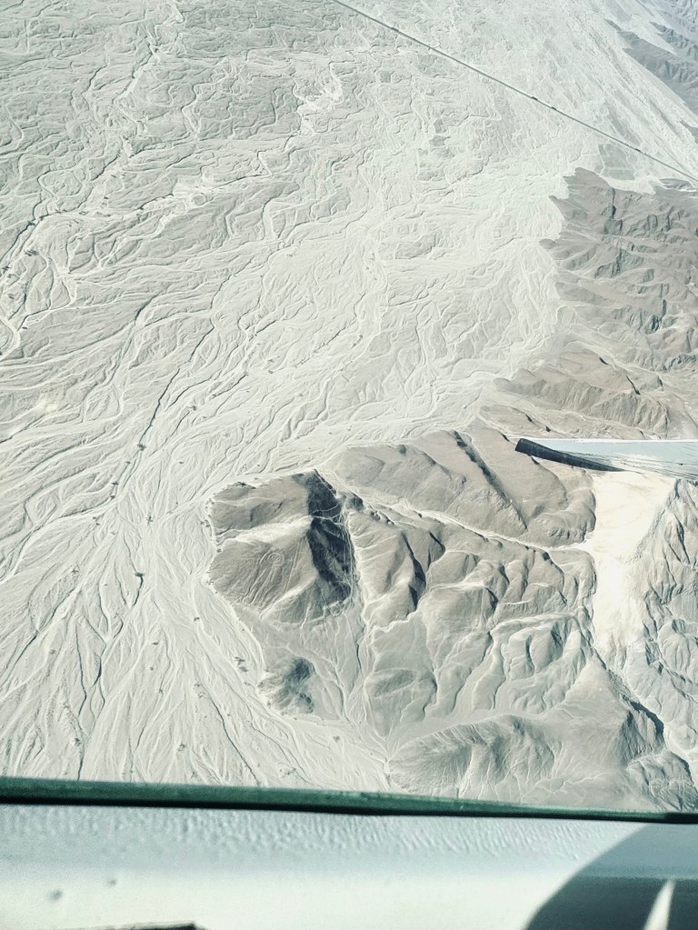 Nazca Lines formation of 'The Astronaut' from a flight tour in Nazca, Peru