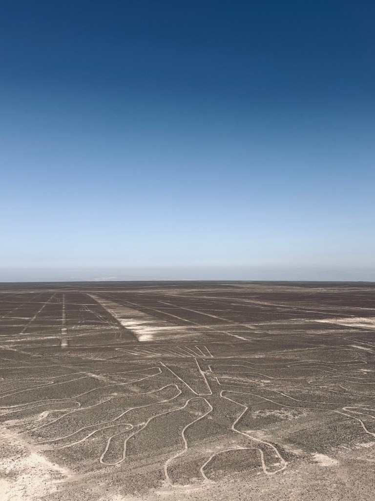 Nazca Lines from lookout tower in Nazca, Peru