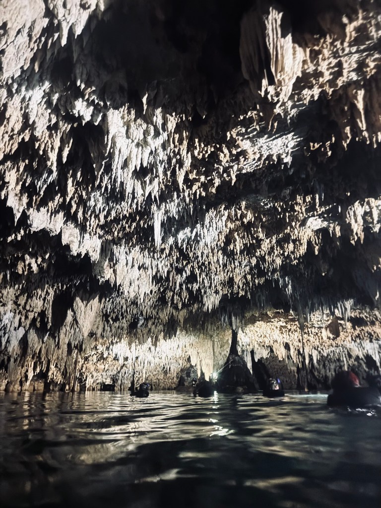 Cave with stalactites at Cenote Tak Be Luum, Mexico