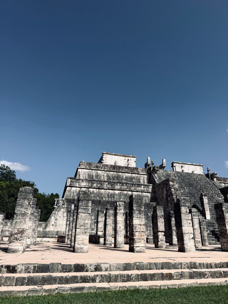 Ancient ruins on a sunny day at Chichen Itza, Mexico