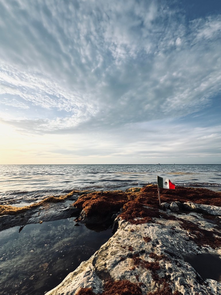 Beach at sunrise at Playa del Carmen in Mexico