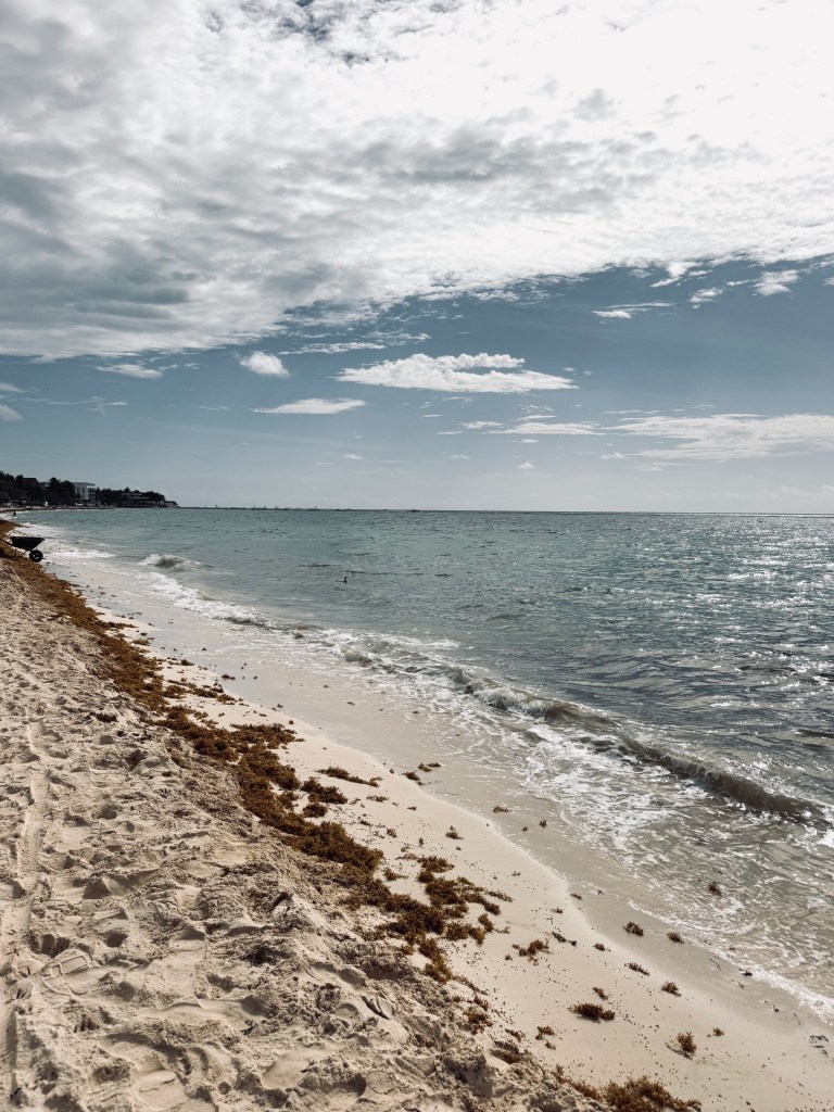 Beach on a sunny day at Playa del Carmen in Mexico