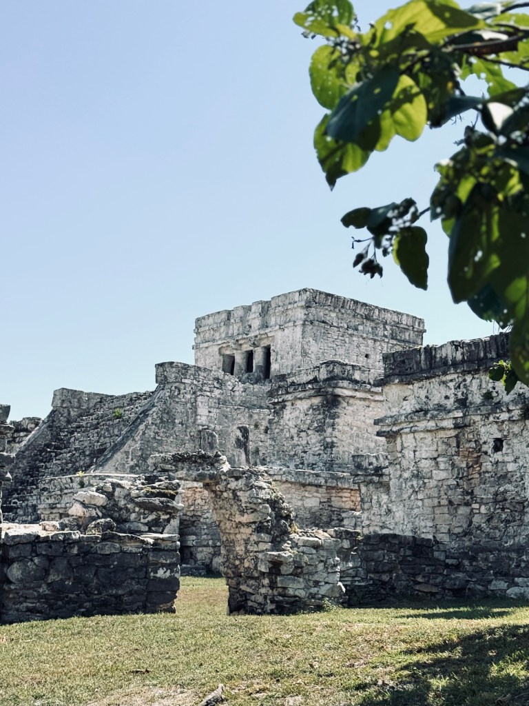 Ancient ruins with archway in Tulum, Mexico