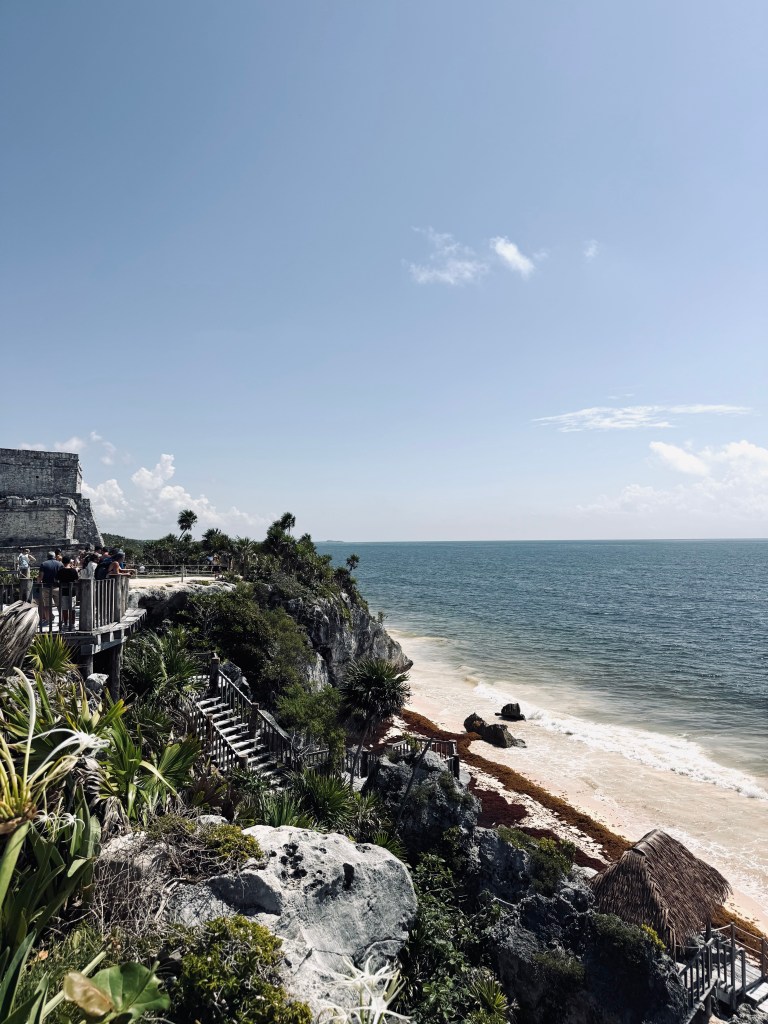Ruins by the beach at Tulum Ruins, Mexico