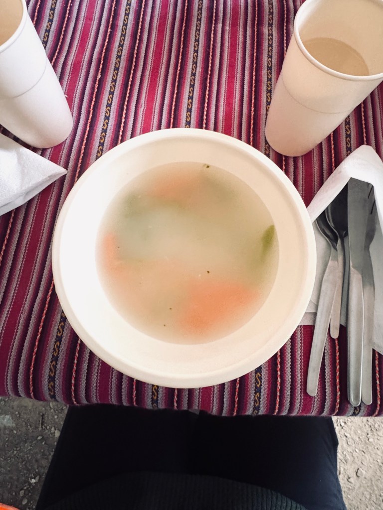 Bowl of soup on the Inca Trail, Peru