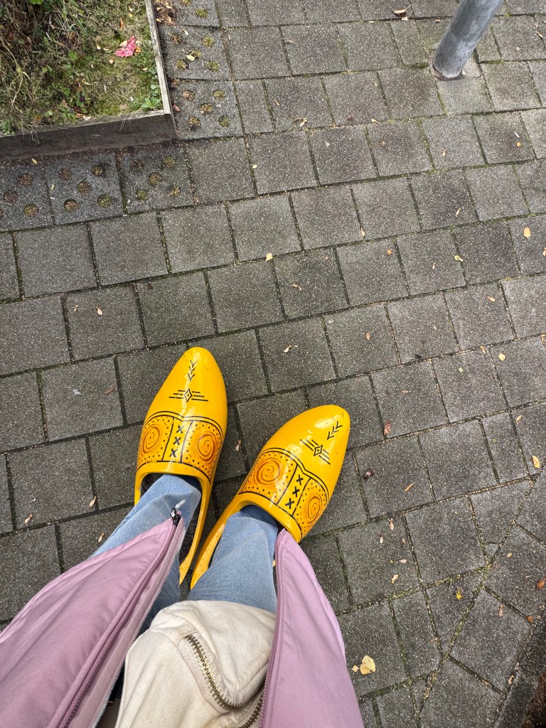 Giant yellow clogs in Amsterdam, The Netherlands