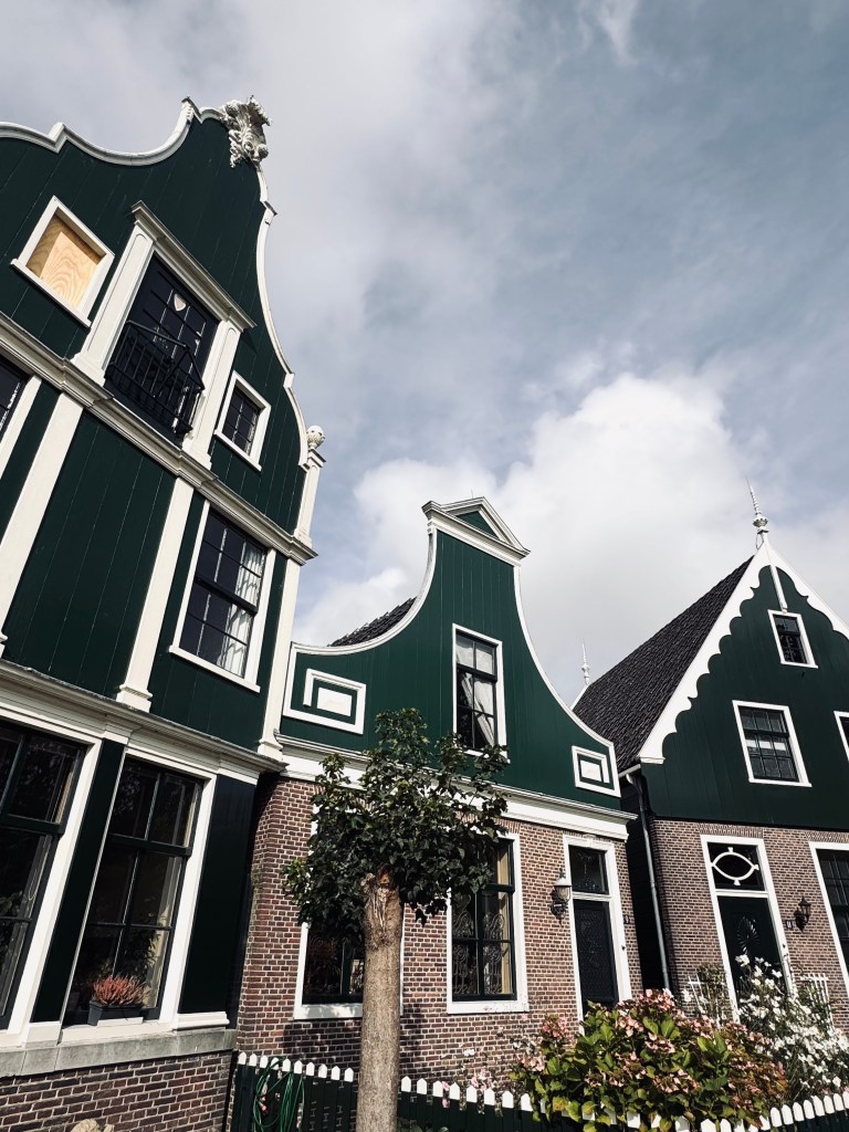 Cute buildings in Zaanse Schans in Amsterdam, The Netherlands