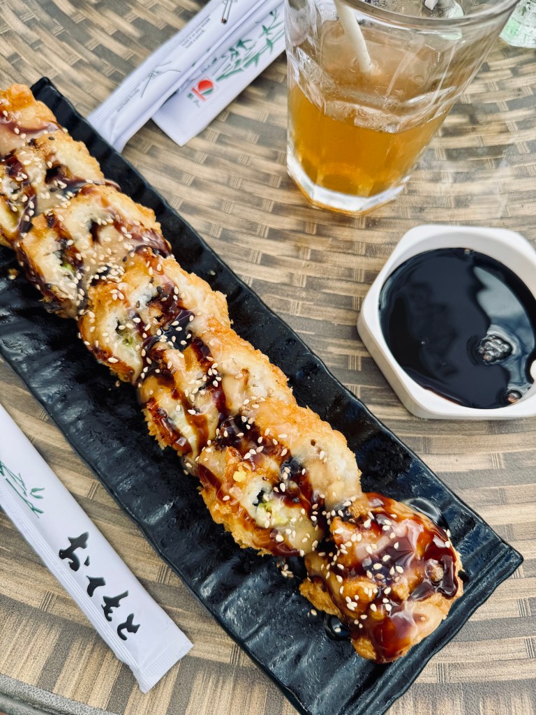 Sushi in restaurant on a table