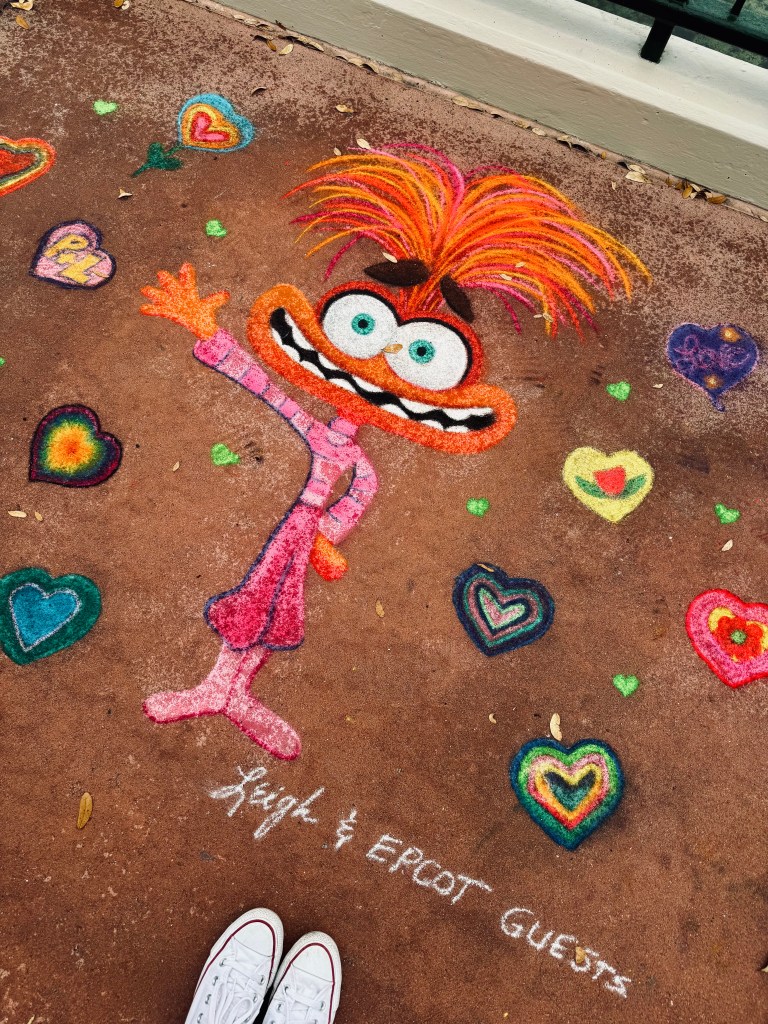 Chalk art of Anxiety from Inside out 2