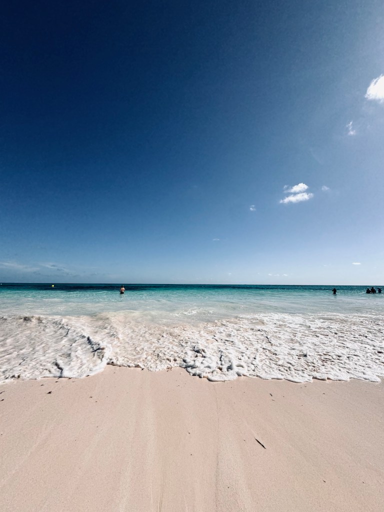 Beach on a sunny day at Lookout Cay at Lighthouse Point on a Disney Cruise in the Bahamas