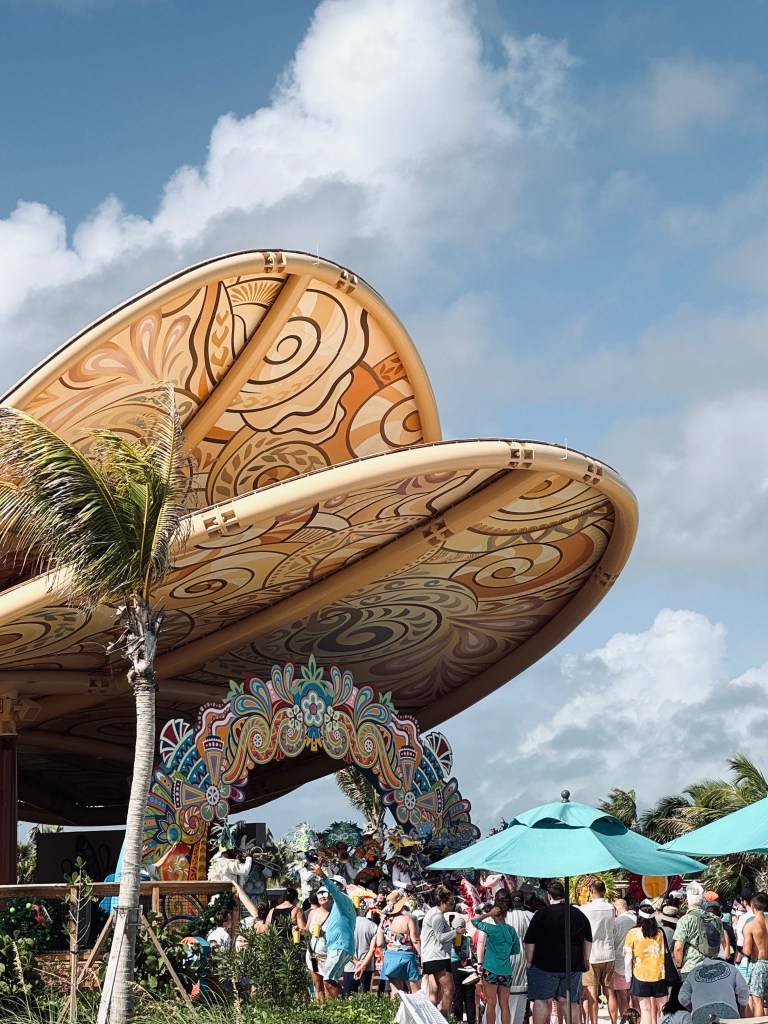 Junkanoo celebration at Disney Lookout Cay at Lighthouse point in the Bahamas