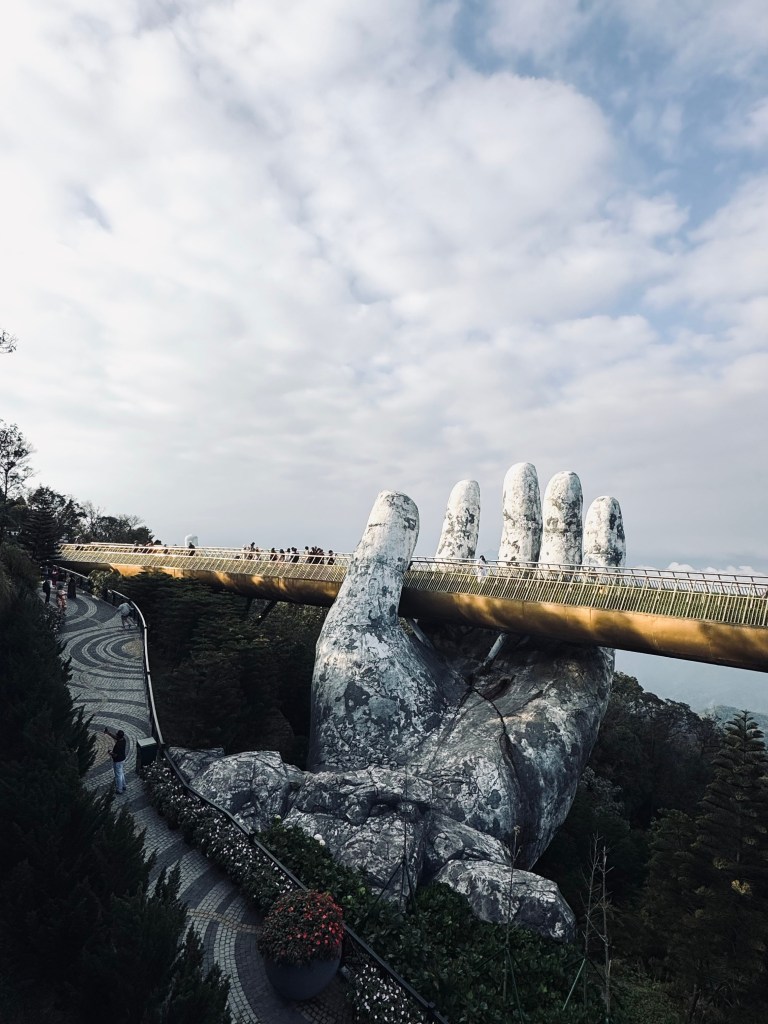 Golden Bridge giant hands at Ba Na Hills, Vietnam
