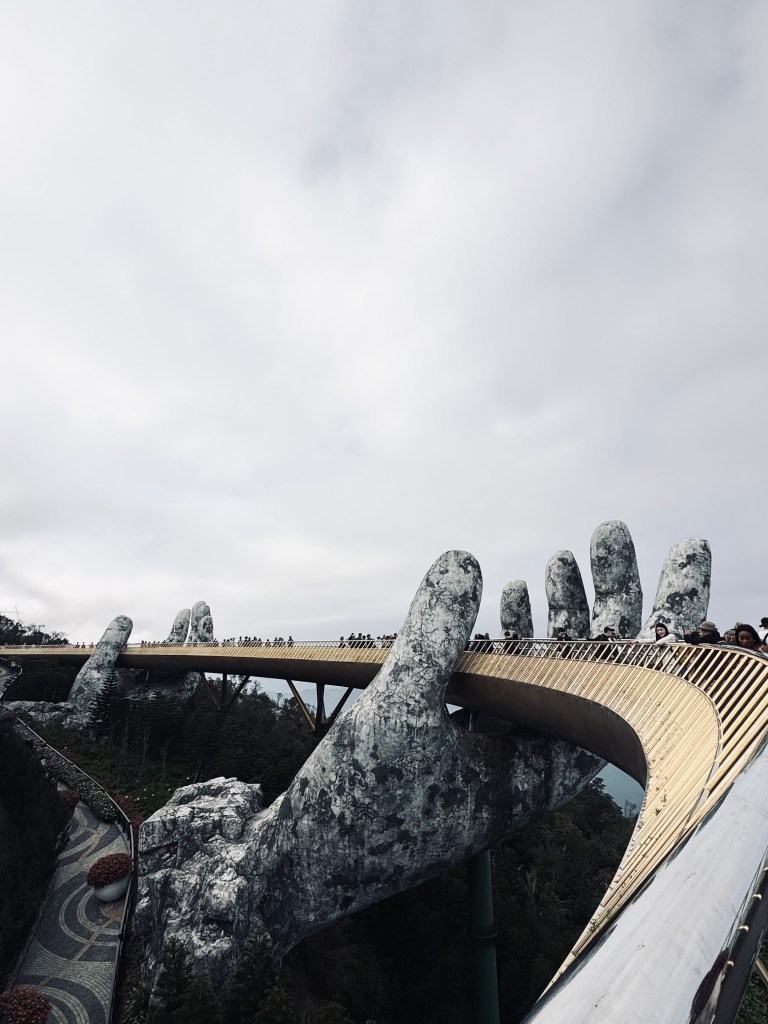 Golden Bridge giant hands at Ba Na Hills, Vietnam
