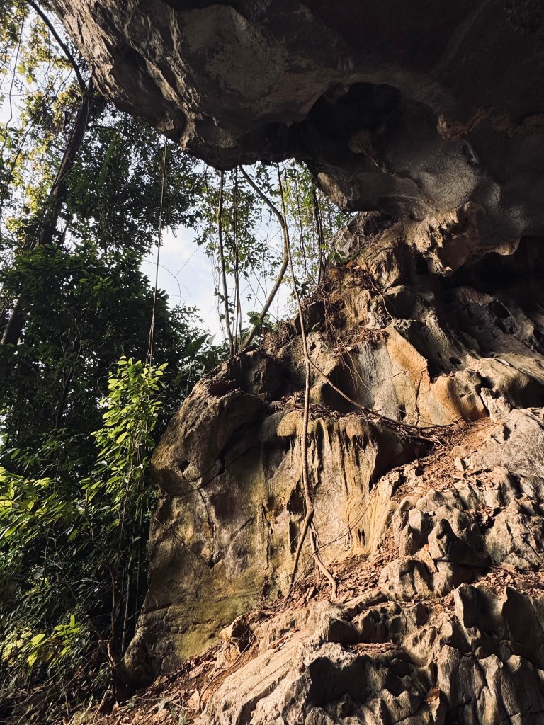 Trung Trang cave from below on a Halong Bay cruise, Vietnam