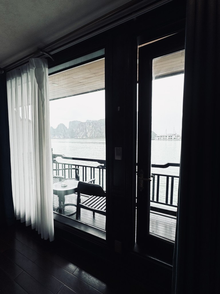 Balcony views on a Halong Bay cruise, Vietnam