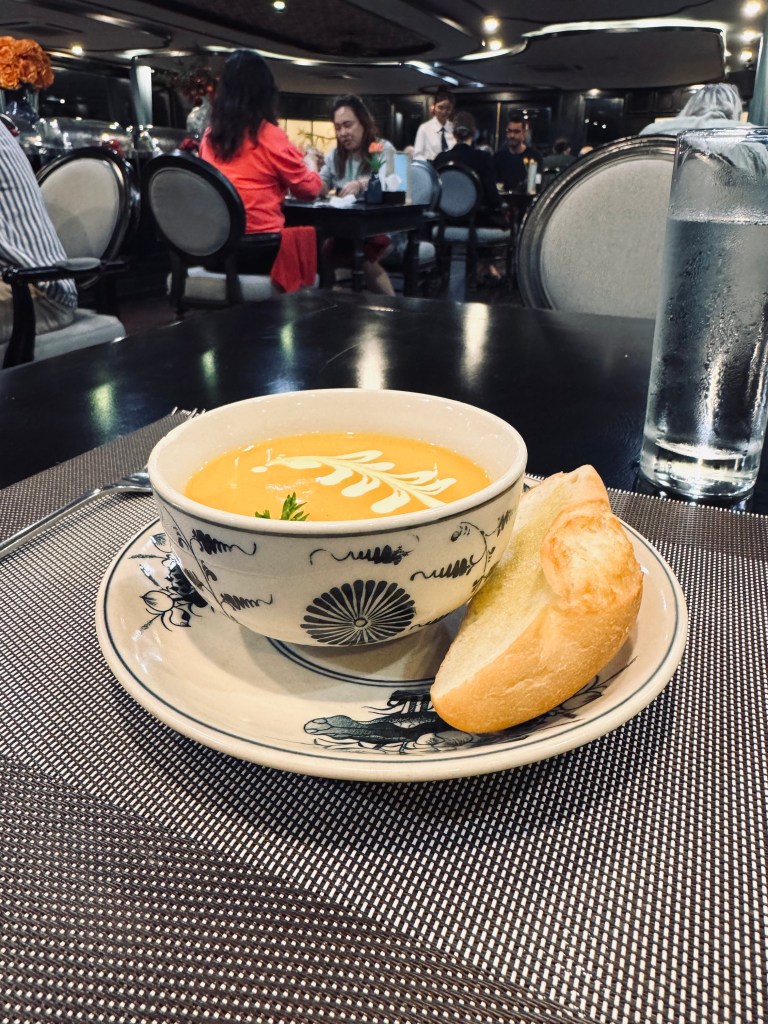 Pumpkin soup dinner on a Halong Bay cruise, Vietnam