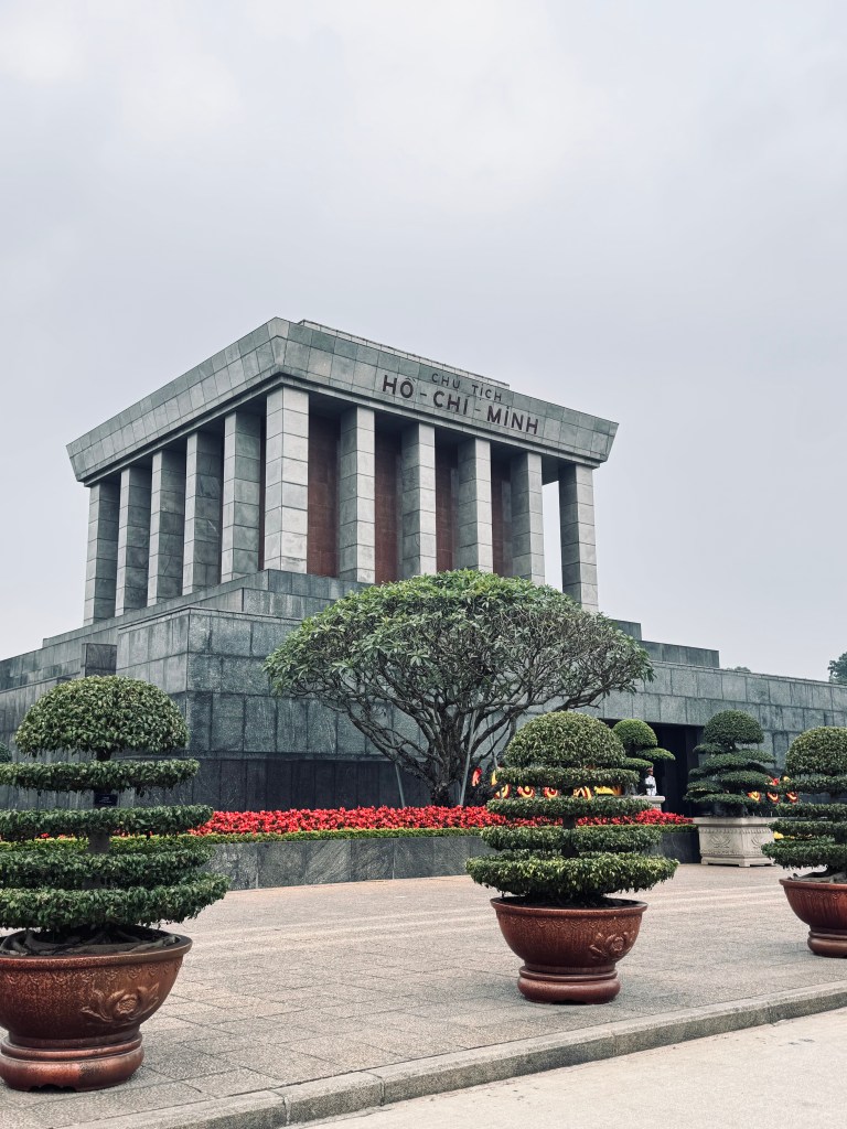 Mausoleum on a cloudy day in Hanoi, Vietnam