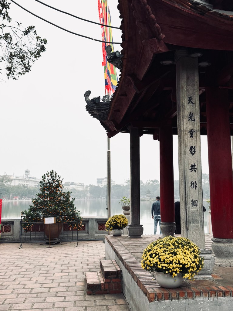 Red Ngoc Son Temple in Hanoi, Vietnam