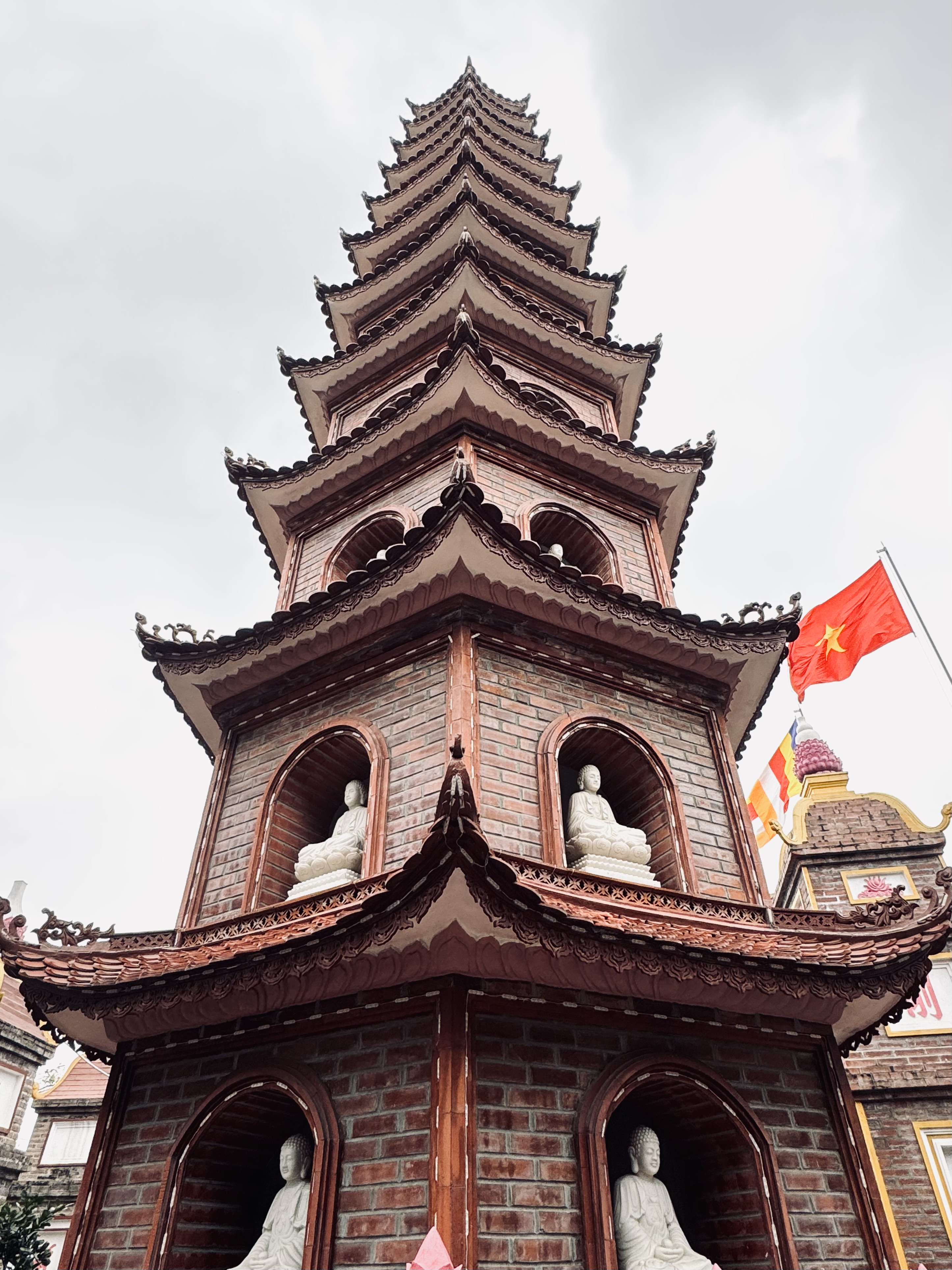 Looking up at Tran Quoc Pagoda in Hanoi, Vietnam