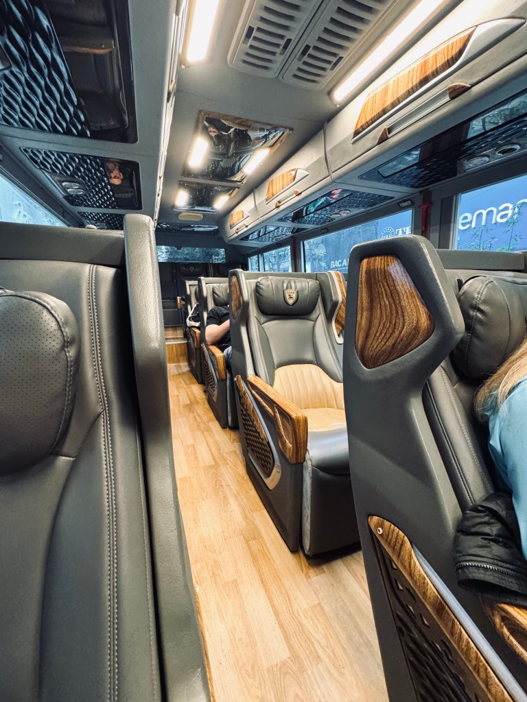 Limousine bus with recliner chairs in Vietnam