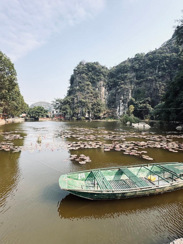 Limestone cliffs at Bich Dong pagoda in Ninh Binh, Vietnam