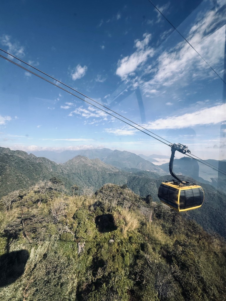 Cable car up to Fansipan Mountain in Sapa, Vietnam