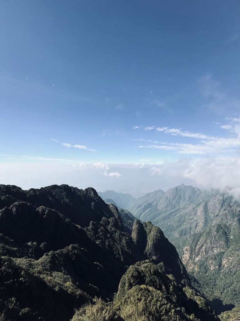 Mountain views on a sunny day at Fansipan Mountain in Sapa, Vietnam