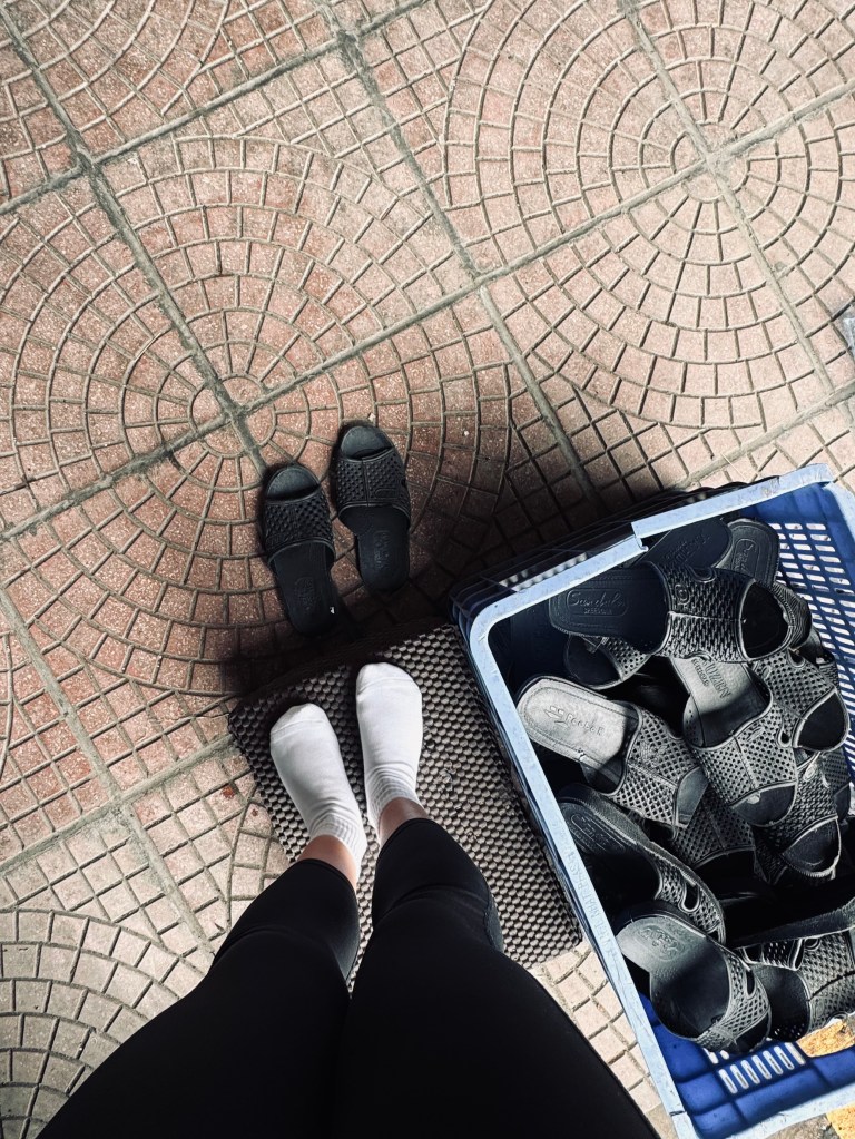 VIP Sleeper bus slippers for getting off the bus in Vietnam